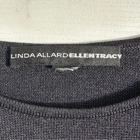 Linda Allard for Ellen Tracy black silk blend s/s top, no size tag, spring - Picture 7 of 7